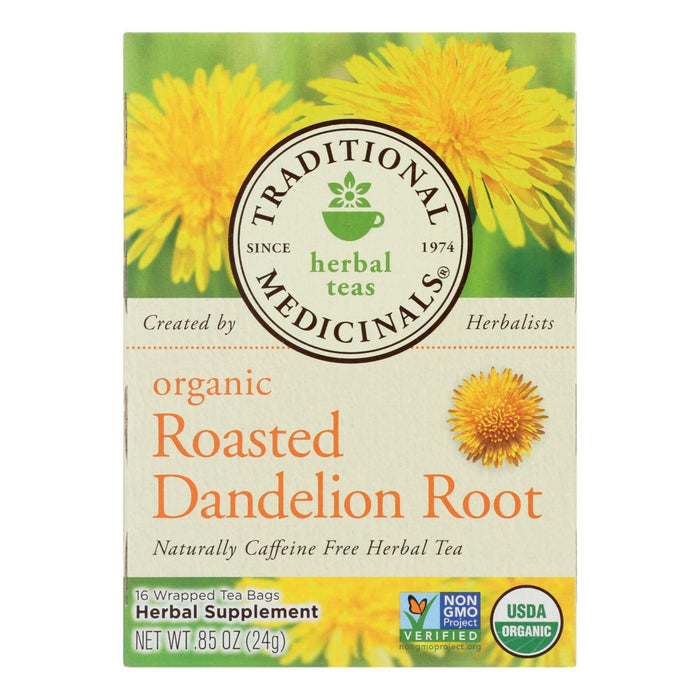 Traditional Medicinals Roasted Dandelion Root Herbal Tea - 16 Tea Bags (Pack of 6)