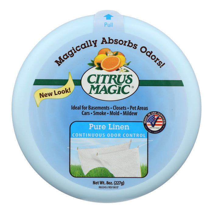 Citrus Magic Solid Air Freshener, Pure Linen Fresh, 6 Pack of 8 Oz. Tubs