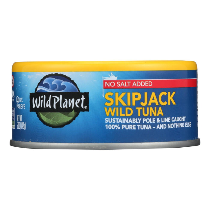 Wild Planet Wild Skipjack Light Tuna, No Salt Added, 5 oz. (Pack of 12)