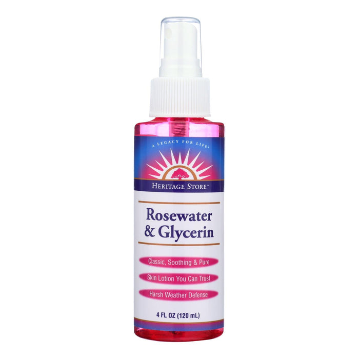 Heritage Products Hydrating Rosewater and Vegetable Glycerin Spray - 4 Fl Oz.