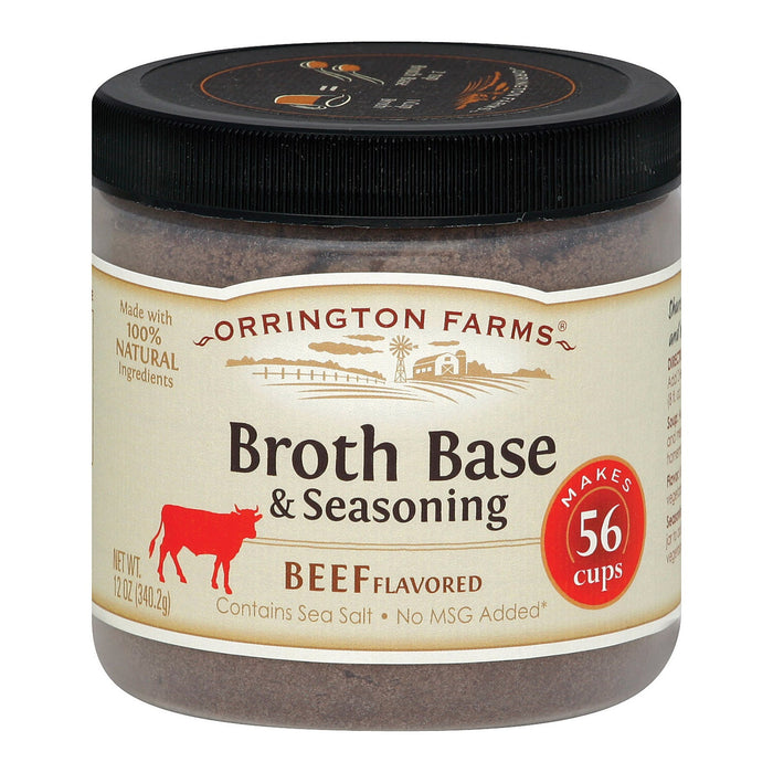Orrington Farms Broth Base Flavored With Other Natural Flavor - Beef - Case Of 6 - 12 Oz.