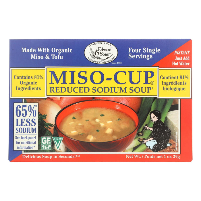 Edward & Sons Reduced Sodium Miso Soup Cup (12 Oz)