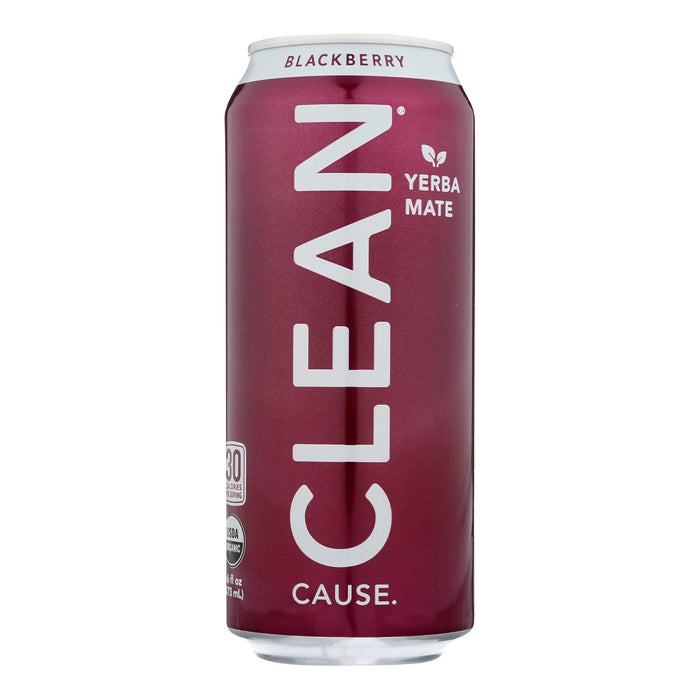 Clean Cause Yerba Mate, Blackberry Clean, Pack of 12 - 16 fl oz Cans