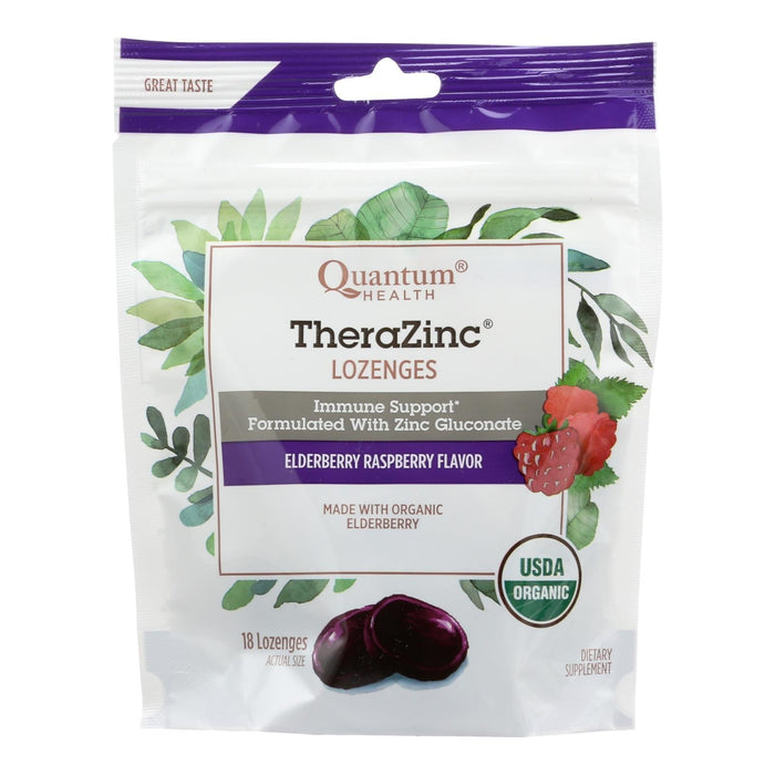 Quantum Research Zinc Lozenges with Elderberry & Raspberry, 18 Lozenges