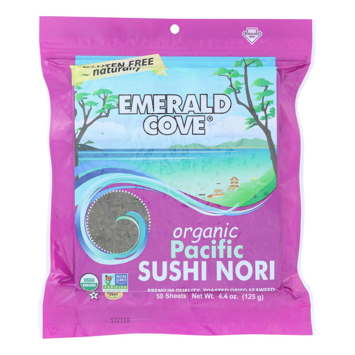 Emerald Cove USDA Organic Pacific Sushi Nori (Pack of 4) - Silver Grade - Toasted- 50 Sheets