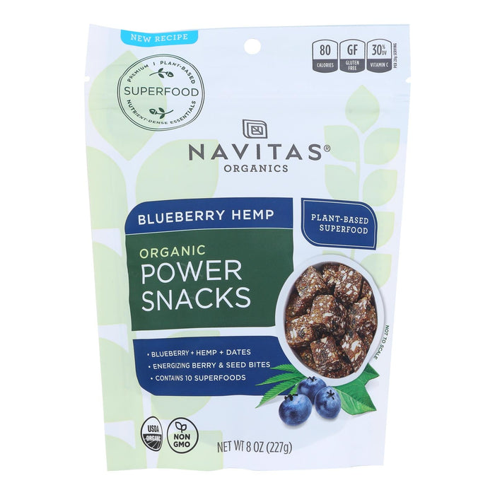 Navitas Naturals Organic Power Blueberry Hemp Gluten Free Snacks, 8 Oz (Pack of 12)