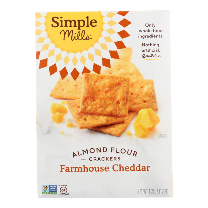 Simple Mills Farmhouse Cheddar Almond Flour Crackers (4.25 Oz. Pack of 6)