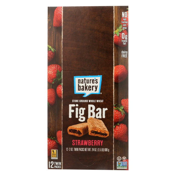 Nature's Bakery Fig Bar Whole Wheat Strawberry 2 Oz - Pack of 12