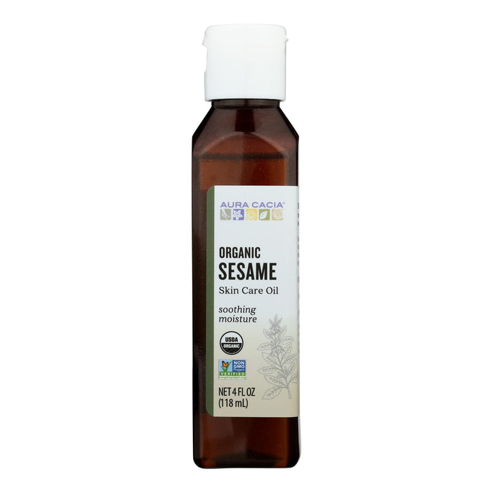 Aura Cacia Organic Aromatherapy Sesame Oil, 4 Fl Oz