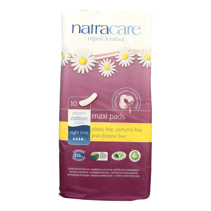 Natracare Organic Cotton Night Time Pads - Pack of 10