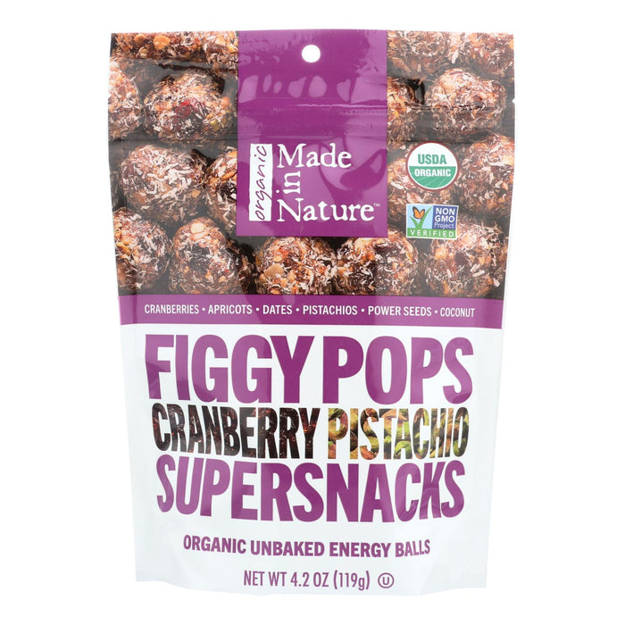 Made In Nature Figgy Pops - Cranberry Pistachio, 6-Pack, 4.2 oz Each