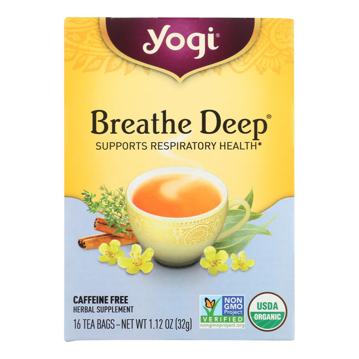 Yogi Tea Breathe Deep Herbal Tea, Caffeine-Free, 6 Pack of 16 Tea Bags