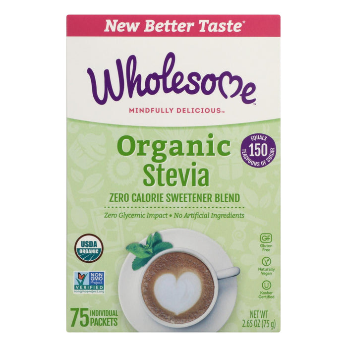 Wholesome Organic Zero Calorie Stevia Sweetener (Pack of 6 - 75 Count)