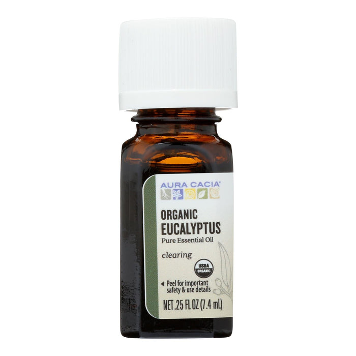 Aura Cacia Organic Eucalyptus Essential Oil, .25 Ounce