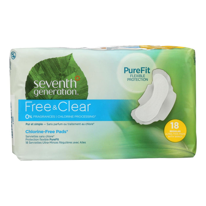 Seventh Generation Free and Clear Regular Pads, Pack of 6