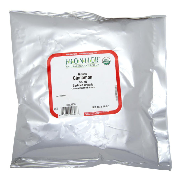 Frontier Herb Organic Ground Korintje A Grade Cinnamon, 1lb