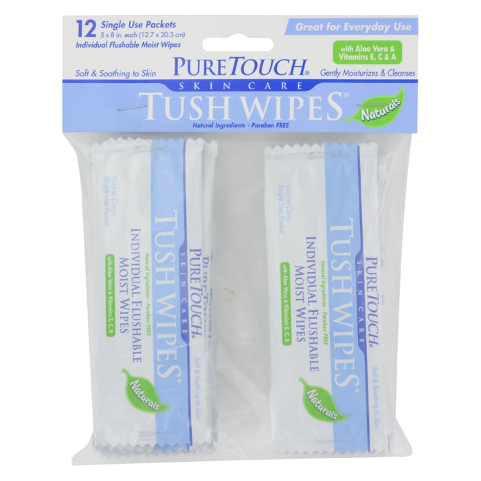Puretouch Naturals Tush Wipes - Soft, Gentle Cleansing for Your Baby's Delicate Skin (12 Pack)