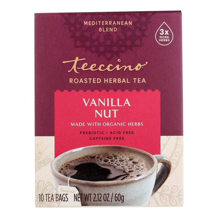 Teeccino Herbal Coffee, Vanilla Nut Flavor (Pack of 6 - 10 Tea Bags)