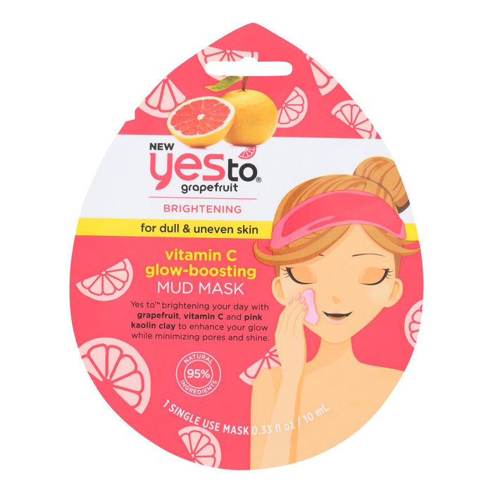 Yes To Grapefruit Vitamin C Mud Mask for Glowing, Radiant Skin (Pack of 6 - 0.33 Fl Oz)