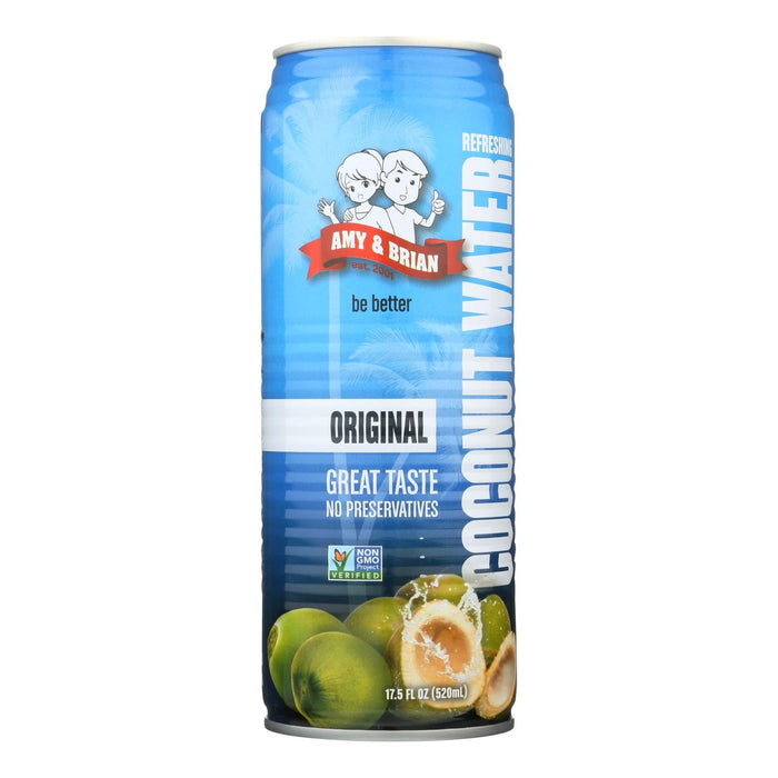 Amy and Brian Coconut Water Original, 17.5 Fl Oz (Pack of 12)