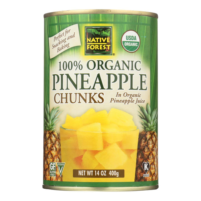 Native Forest Organic Pineapple Chunks, 14 Oz. (Pack of 6)