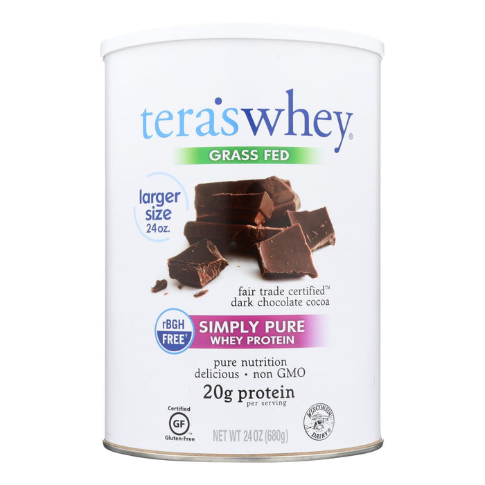 Tera's Whey Protein - 24 Oz. RBGH-Free, Fair Trade Dark Chocolate