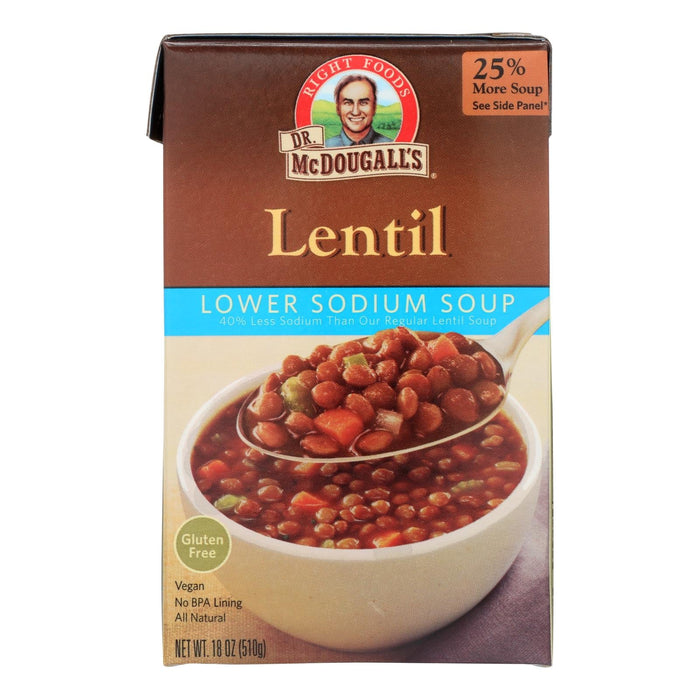 Dr. McDougall's Lower Sodium Lentil Soup (Pack of 6 - 18 oz.)