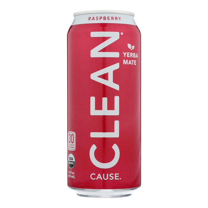 Clean Cause Raspberry Yerba Mate (Pack of 12 - 16 oz)