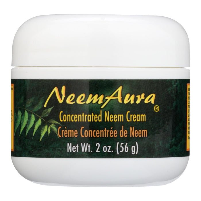 Neem Aura Neem Creme with Aloe and Neem Oil - Soothes Irritated Skin - 2 Oz