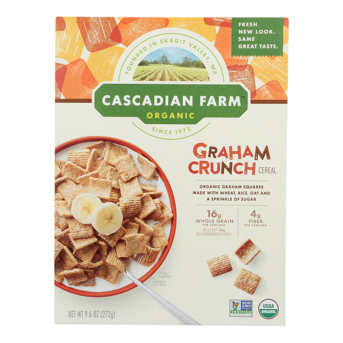 Cascadian Farm Organic Graham Crunch Cereal, Healthy Breakfast Choice (10 - 9.6 Oz. Boxes)