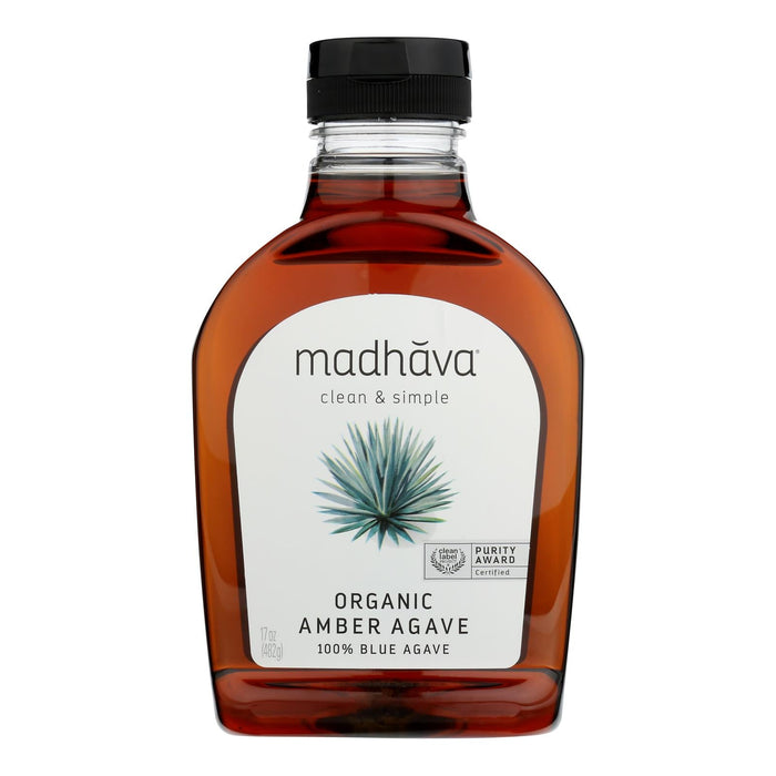 Madhava Raw Certified Organic Amber Agave Nectar Honey, 17 Oz., 6 Pack