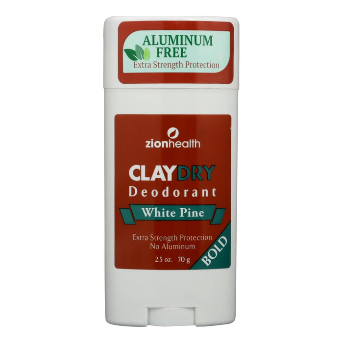 Zion Health Claydry Silk Deodorant - White Pine (Pack of 2.5 Oz)