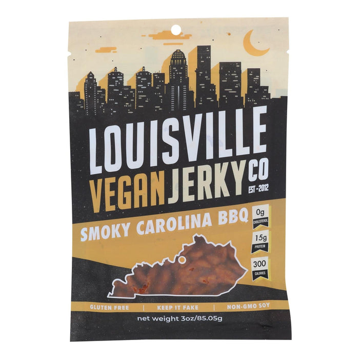 Louisville Vegan Jerky: Carolina BBQ Flavor, 10-Pack, 3 oz