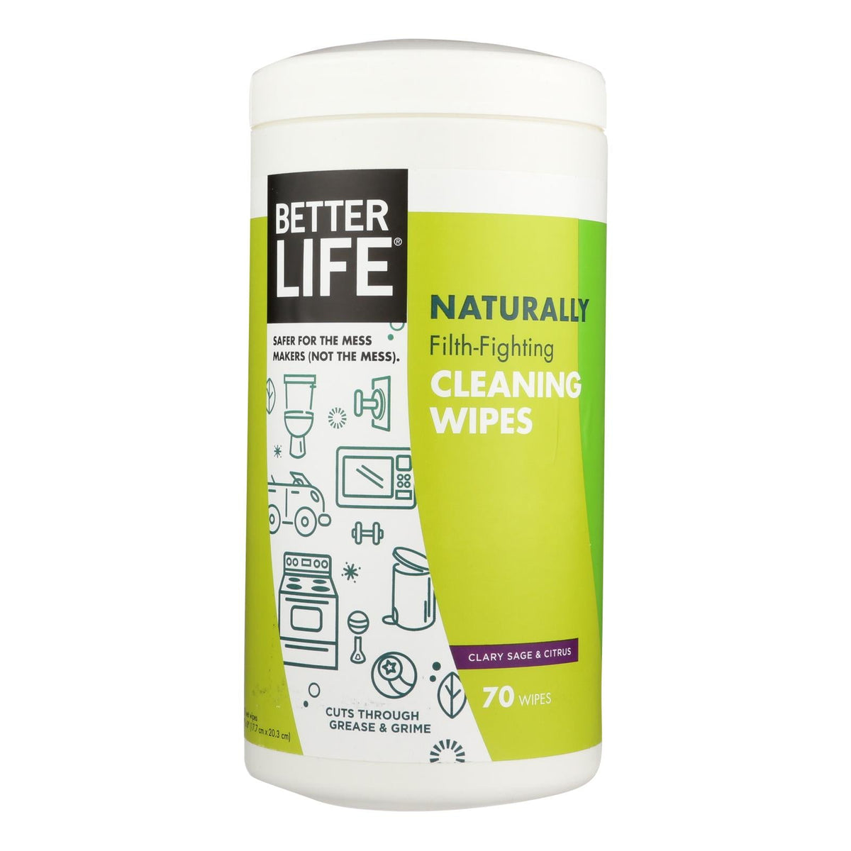 Better Life Naturally Filth-Fighting Cleaning Wipes - 70 Count, Pack o ...