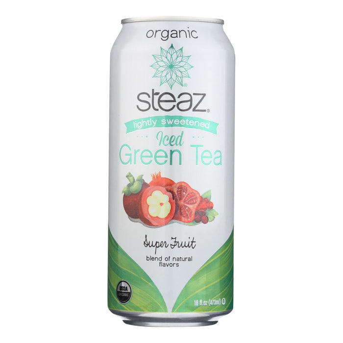 Steaz Super Fruit Green Tea, Lightly Sweetened, 16 Fl Oz (12-Pack)