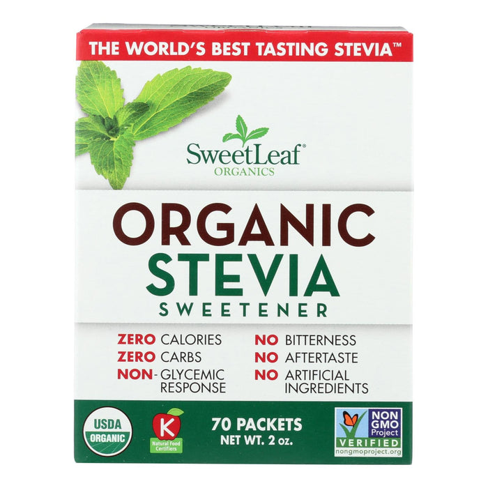 Sweet Leaf Organic Stevia Sweetener, 70 Pack
