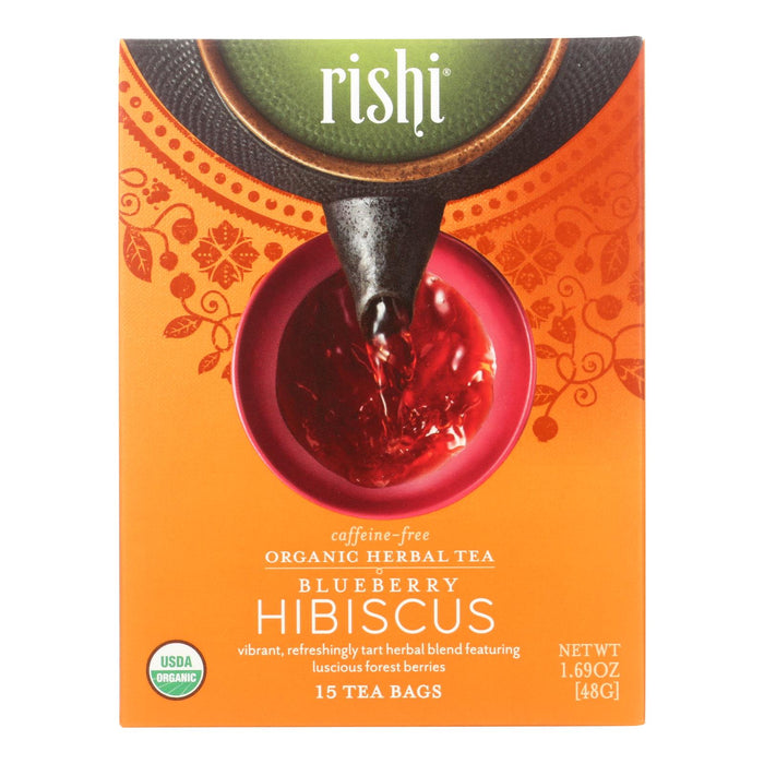 Rishi Organic Blueberry Hibiscus Herbal Tea, Pack of 15