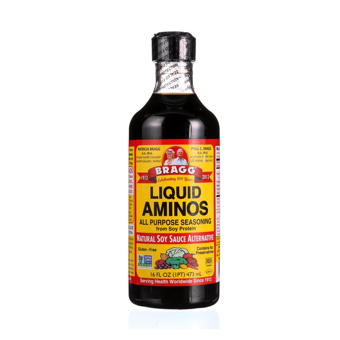 Bragg Organic Liquid Aminos All-Purpose Seasoning, 12 Pack of 16 oz Bottles