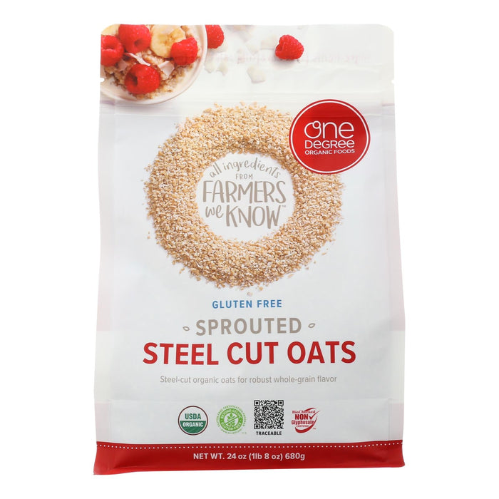 One Degree Organic Foods Sprouted Steel Cut Oatmeal (Pack of 4 - 24 oz)