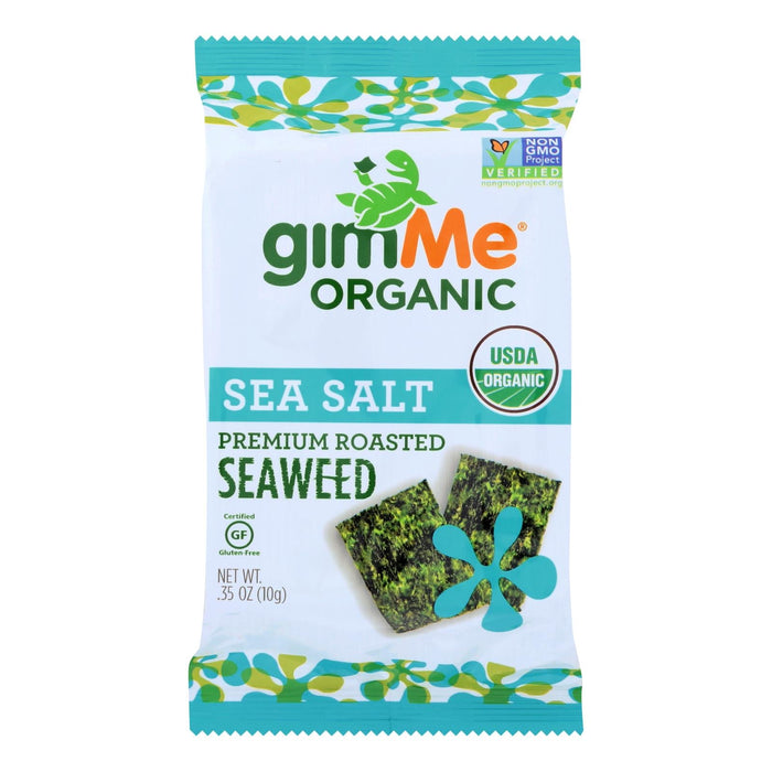 Gimme Organic Seaweed Chips: Sea Salt - Case of 12 - 0.35 Oz. Bags