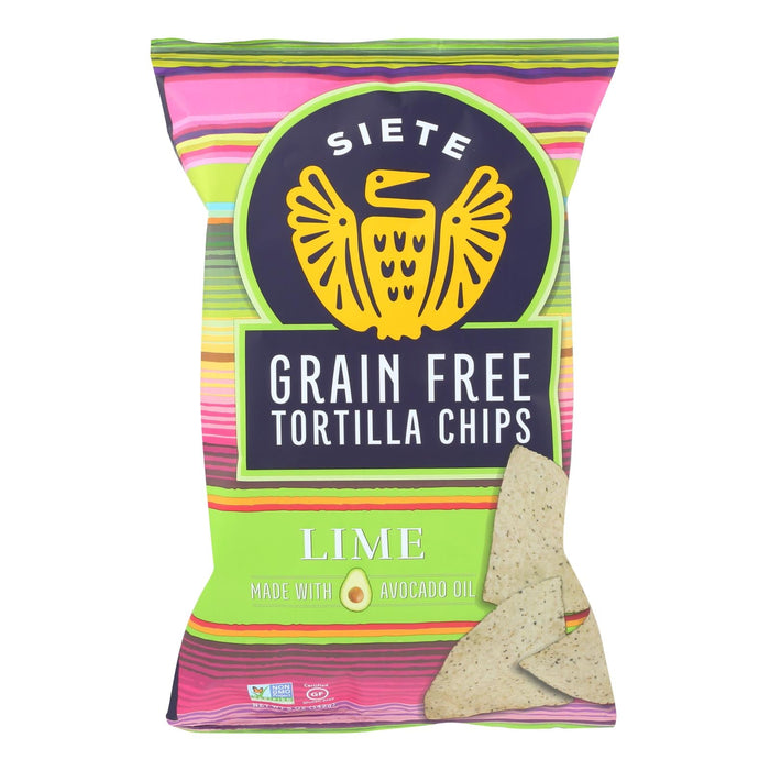 Siete Lime Tortilla Chips - 5 Oz Pack of 12