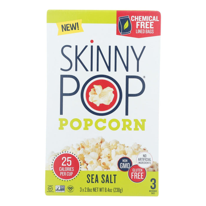 Skinnypop Popcorn - Micro Sea Salt - 3 Bags of 2.8 Oz.