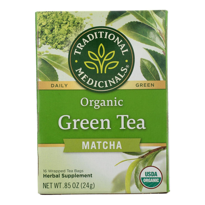 Traditional Medicinals Matcha Infused Green Tea with Jasmine Rice, 6-Pack (16 Bags per Pack)