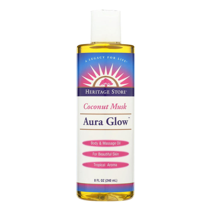 Heritage Products Aura Glow Coconut Massage Lotion for Deep Relaxation (Pack of 8, 8 Fl Oz.)