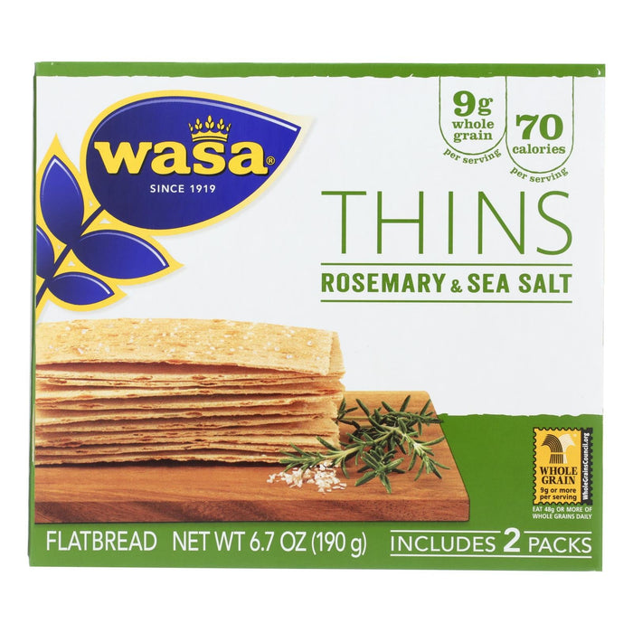 Wasa Rosemary & Salt Flatbread Thins, 10-Pack