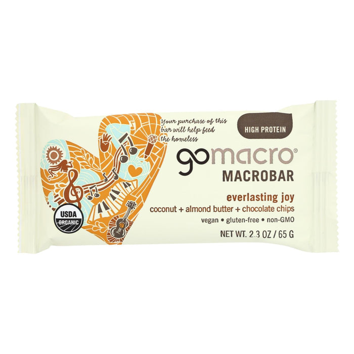 Gomacro Organic Macrobar Coconut Almond Butter and Chocolate Chips (Pack of 12) - 2.3 Oz.