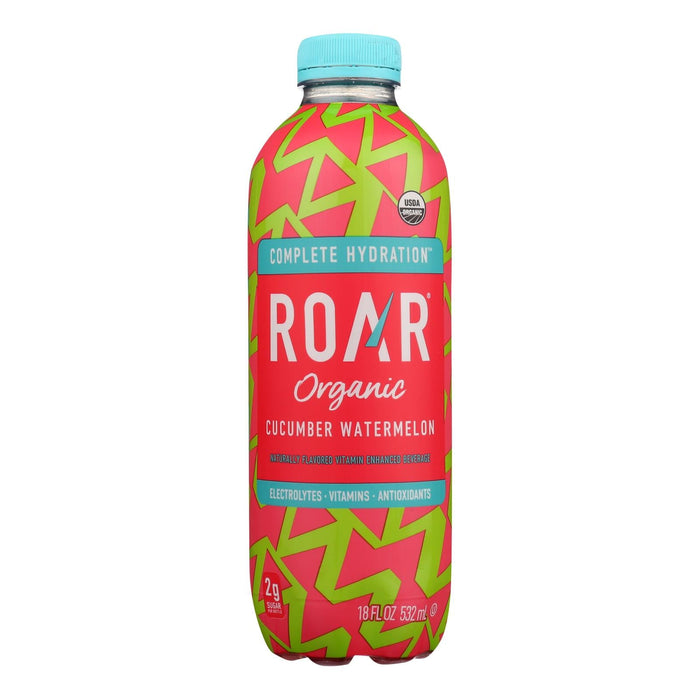 Roar Organic Watermelon-Cucumber Flavored Water, 18 Fl Oz (Pack of 12)