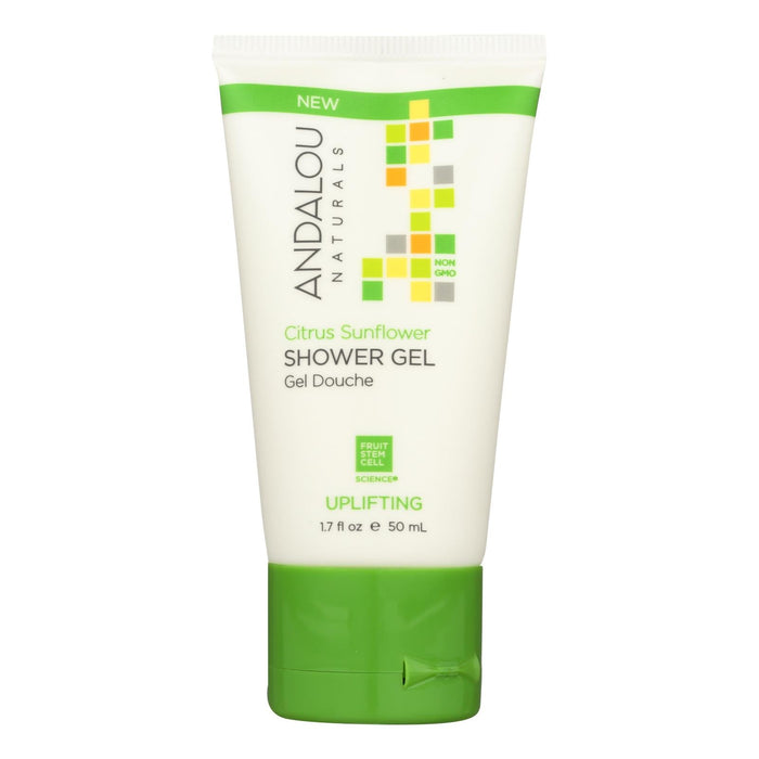 Andalou Naturals Shower Gel Citrus Sunflower Essential Oil Rich (Pack of 6) - 1.7 Fl Oz.