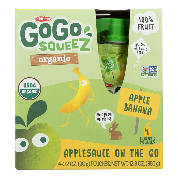 Gogo Squeez Apple Applesauce, Banana, 3.2 oz. (Pack of 12)