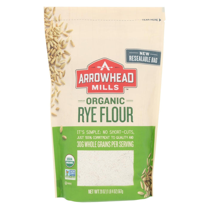 Arrowhead Mills Organic Rye Flour, Non-GMO, Stone Ground, 20 Oz. (Pack of 6)